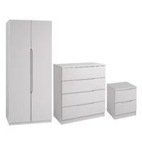 legato 2 door wardrobe 4 drawer chest and 2 drawer bedside set cashmer ...