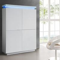 Lenovo Storage Cupboard In White Gloss With LED Lights
