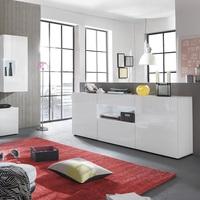 Leon Sideboard In High Gloss White With LED Lighting