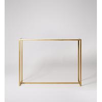 lexus console table in gold antiqued mirror