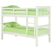 Leo White Bunk Bed with Mattress and Bedding Bundle