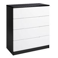 Legato 4 Drawer Chest Black and White Gloss