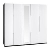 legato tall 5 door mirrored wardrobe black and white gloss