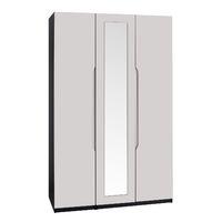 Legato 3 Door Mirrored Wardrobe Black and Cashmere Gloss