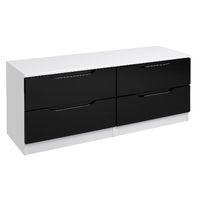 Legato 4 Drawer Wide Chest White and Black Gloss