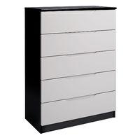 legato 5 drawer chest black and cashmere gloss