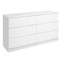 legato 6 drawer wide chest white gloss