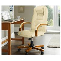 leather office chair cream