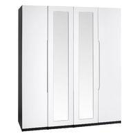 legato tall 4 door mirrored wardrobe black and white gloss