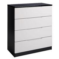 legato 4 drawer chest black and cashmere gloss