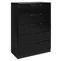 Legato 5 Drawer Chest Black Gloss