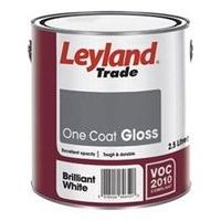 leyland trade one coat gloss brilliant white 750ml