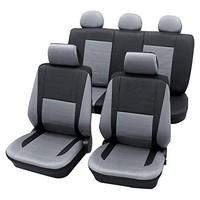 Leather Look Grey & Black Car Seat Covers - For Skoda Favorit
