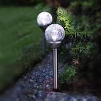 LED solar light rods with spheres set of 2