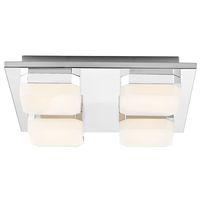 LED Bathroom Ceiling Lighting Fitting in Chrome with Opal Shades
