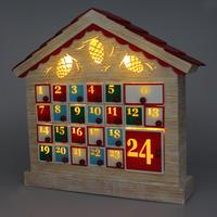 LED Wooden Advent Calendar House