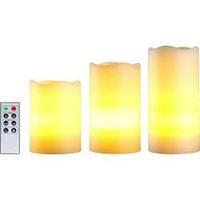 led candles 3 piece set incl timer amber led p