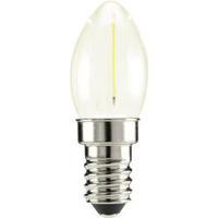 LED (monochrome) Sygonix 230 V E14 0.5 W Warm white EEC: A++ Candle (Ø x L) 22 mm x 60 mm Filament 1 pc(s)