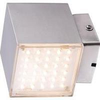 LED outdoor wall light 7 W Warm white Heitronic Kubus 35272 Stainless steel