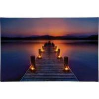 LED picture Jetty at sunrise LED Heitronic Morgenrot 34046 Multi-coloured