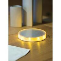 LED Night Disc night light in Titanium/Amber plastic with charger