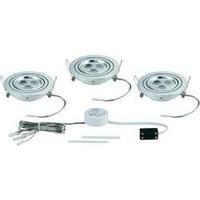 LED flush mount light 3-piece set 12 W Warm white Paulmann Aria 92530 Aluminium (brushed)