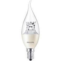 LED (monochrome) Philips 230 V E14 4 W = 25 W Warm white EEC: A+ Candle angular (Ø x L) 38 mm x 129 mm dimmable (Warm Gl