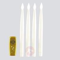 LED candles, long, set of 4, indoors