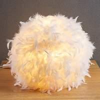 LED table lamp Pauline with feathers