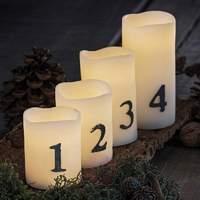 LED Advent candles Tenna with numbers, set of 4
