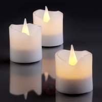 LED wax candles, set of 6, white, 4 cm x 4.2 cm