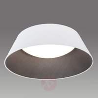 Leya  fabric LED ceiling lamp in white-grey