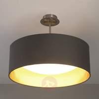 LED fabric ceiling lamp Coleen in grey and gold