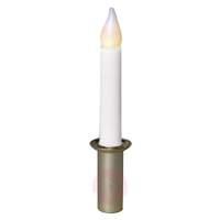 led candle w holder white and gold