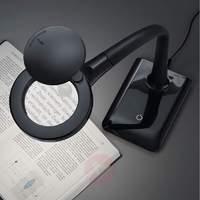 LED magnifying glass lamp Lupo in black