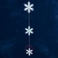 LED string lights 3 snowflakes for indoors, 60 cm