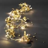 LED decorative string lights w. golden bows 114 cm