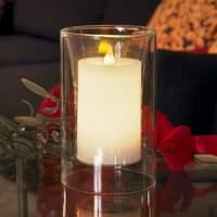 LED wax candle in a glass for cosy moments