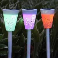 LED solar light Butterfly, set of 3 with RGB light