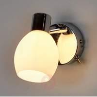 LED wall light Aidan with glass lampshade