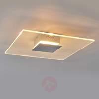 LED ceiling lamp Liam with clear, square lampshade