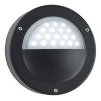 LED Outdoor Black Wall Light Complete With Acid Glass