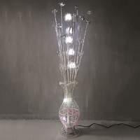 LED floor lamp Laena with a floral design