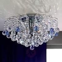 lennarda crystal ceiling light blue chrome