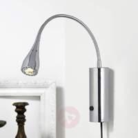 LED wall lamp Mento with flexible arm, chrome