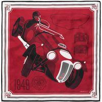 Le Mans Silk Scarf - Mahogny Red