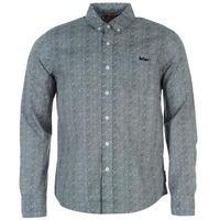 lee cooper long sleeve all over pattern textile shirt boys