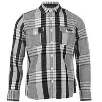 lee cooper long sleeve check shirt junior boys