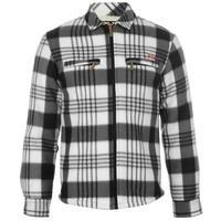 lee cooper lined full zip fleece shirt junior boys