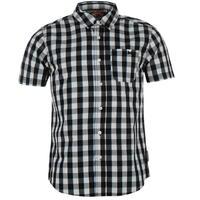 lee cooper short sleeved checked shirt junior boys